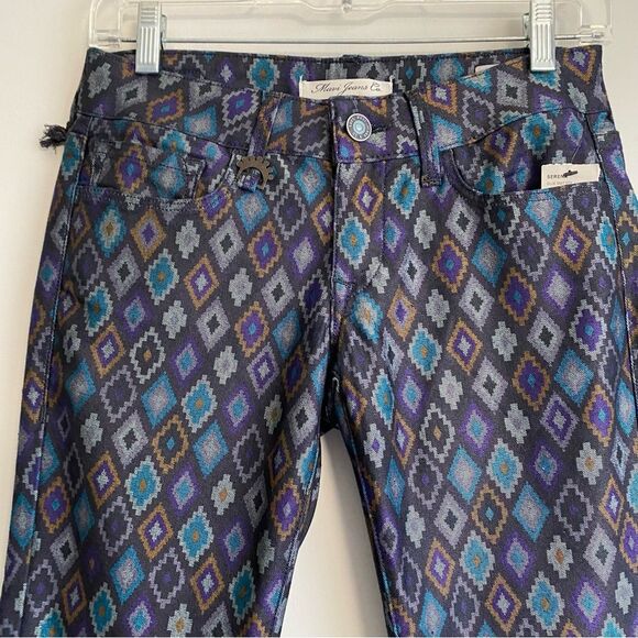 MAVI Serena Low Rise Super Skinny Y2K Geometric Ikat Printed Jeans Size 26 NWT - Picture 6 of 9